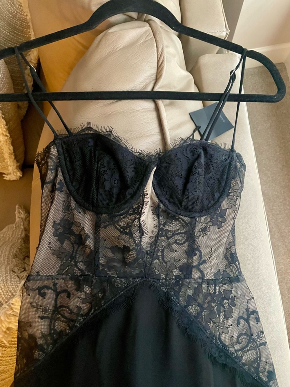 NBD Rosabelle Black Lace Midi Dress, NWT, XS